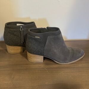 Gray suede ladies booties